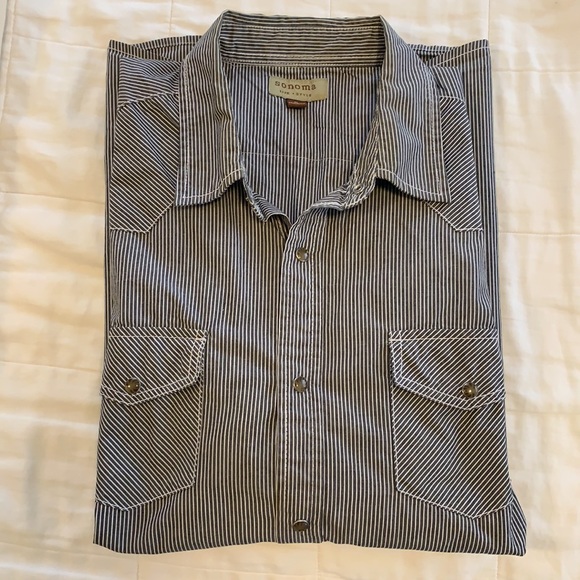Sonoma striped buttoned down short sleeve shirt - Picture 2 of 2